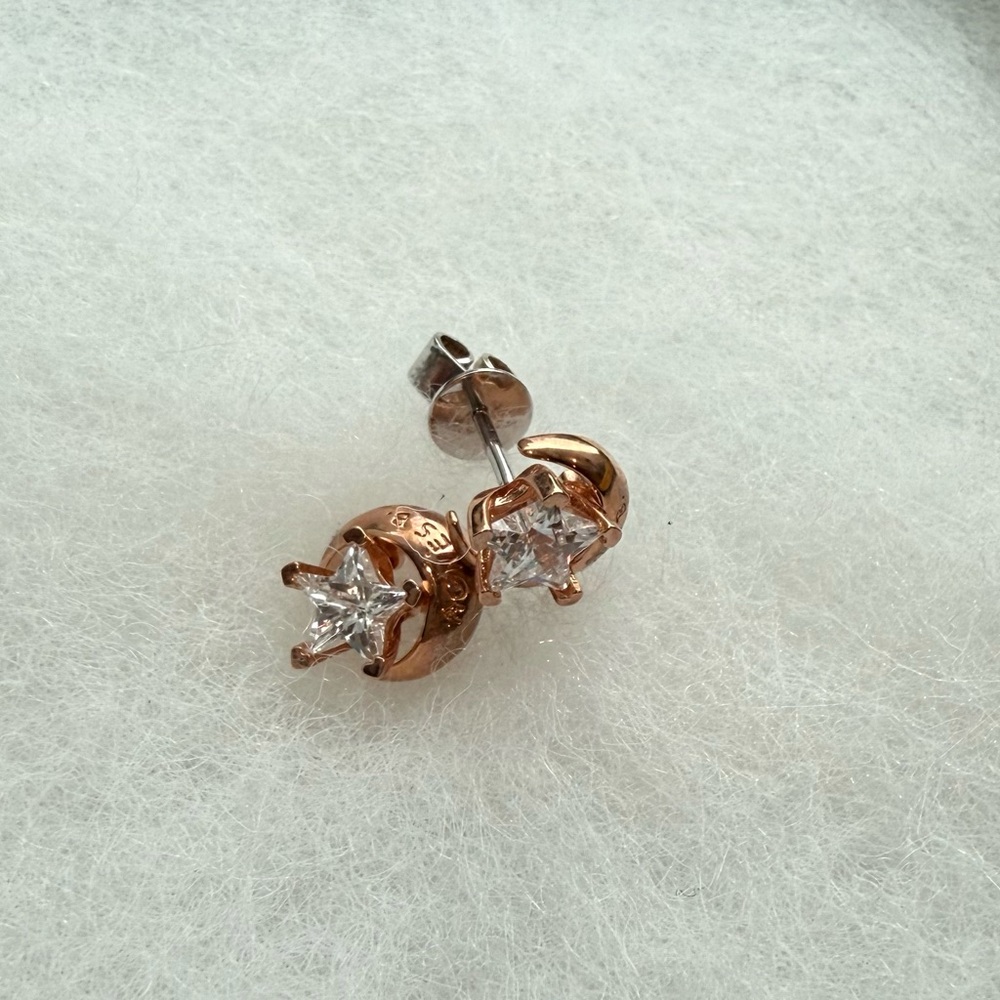 Agnes B Elegant Rose Gold and Silver Star Earrings
